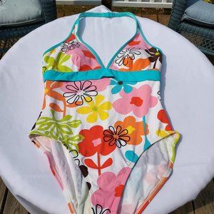 Talbots Halter Style floral swinsuit